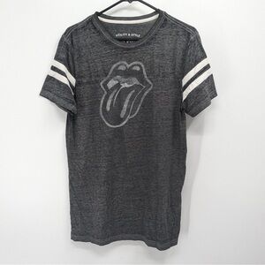 Massimo women’s gray Henley T-shirt with Rolling Stones graphic Size medium‎